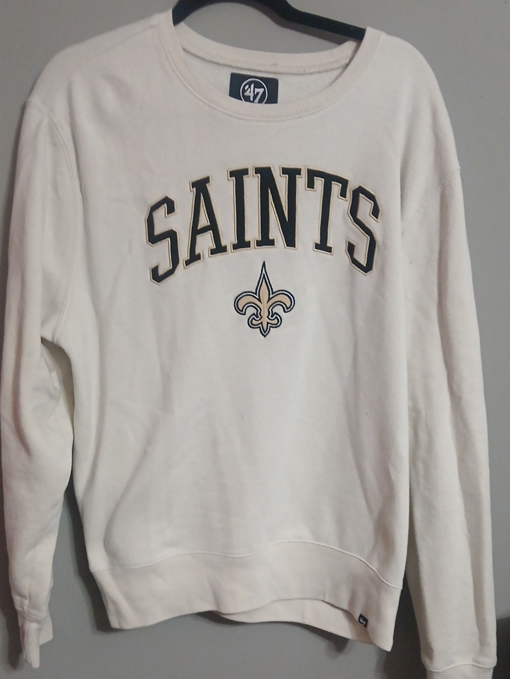 47 New Orleans Saints Off-White Crewneck Sweatshirt